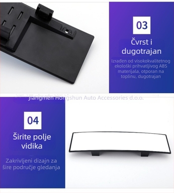 Zadnje ogledalo za automobil ACP-301 aluminijsko ogledalo, staklo, ABS kućište, opća namjena