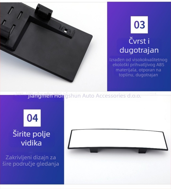 Zadnje ogledalo za automobil ACP-301 aluminijsko ogledalo, staklo, ABS kućište, opća namjena