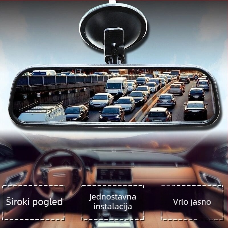 Zadnje ogledalo za automobil, pričvršćivanje usisnom čašom, ravno stakleno ogledalo, model XB1