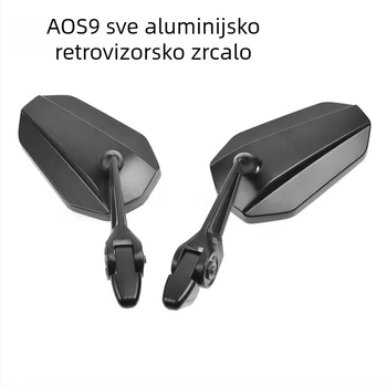 AOS9 retrovizor za električna vozila i motocikle – kvadratno ogledalo od aluminijske legure, model 104
