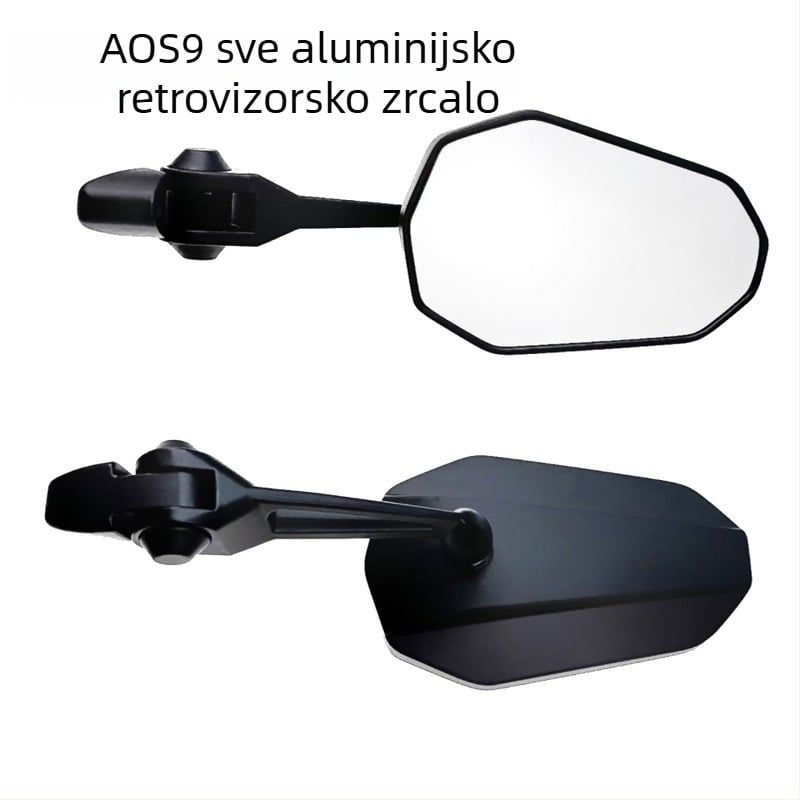 AOS9 retrovizor za električna vozila i motocikle – kvadratno ogledalo od aluminijske legure, model 104