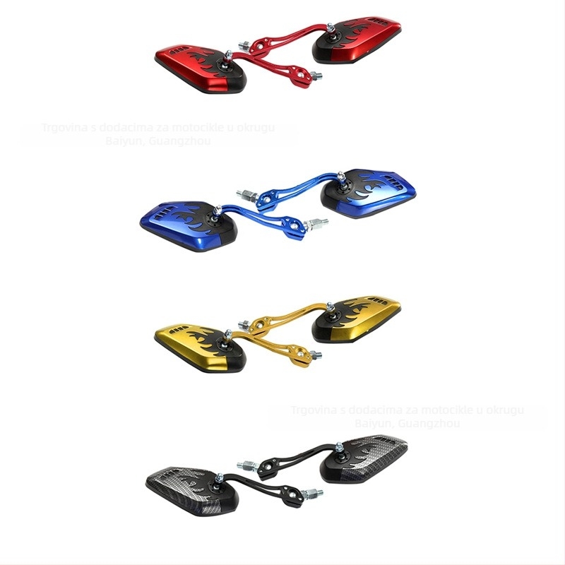 Zadnji retrovizor za motor cg125 - Flame Mirror, ravno ogledalo, 12V, ABS