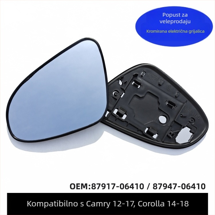 Leća stražnjeg ogledala za Toyota Camry 12-17, Corolla 14-18, model 87917-06410, sferno ogledalo, 12V