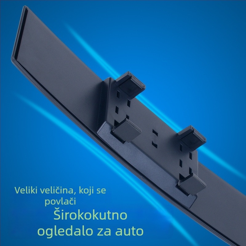 Unutarnji retrovizor za auto sa širokokutnim objektivom, anti-odsjaj, ogledalo s dvostrukom zakrivljenošću, 12V, ABS kućište, univerzalna primjena
