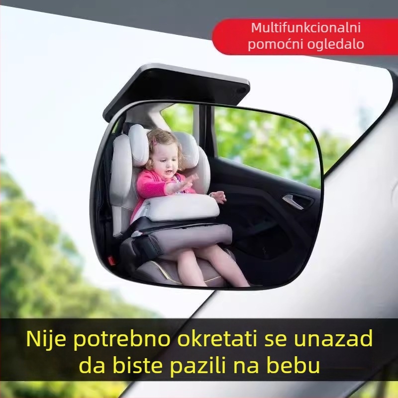 Dječji unutarnji retrovizor za automobil, model Lsj-001, sferični retrovizor, ABS okvir + akrilno ogledalo, kompatibilno s modelima s odvojivom stražnjom naslonom