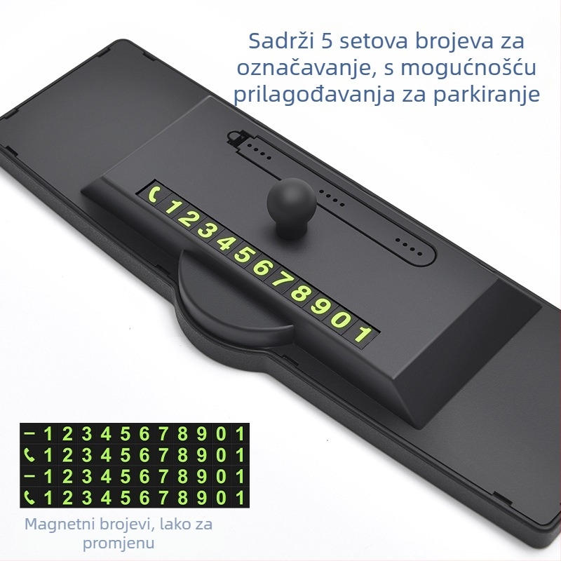Unutarnji retrovizor, CZC-255, ABS+karbonski kompozit, 360° podesivo, pričvršćivanje vakuumskom prisavkom