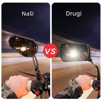 Zadnje ogledalo SF-187 za električne skutere, sferični ogledalo, staklo, kućište i poklopac od aluminijske legure, marke FLYQUICK (Model SF-187; Tip ogledala: sferični; Materijal ogledala: staklo; Materijal kućišta: aluminijska legura)