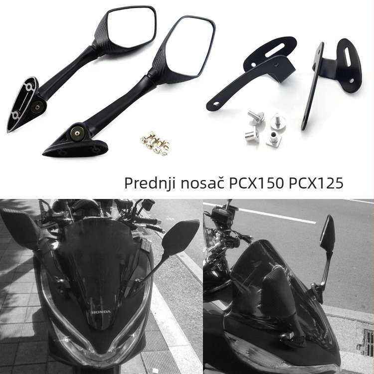 Prednji nosač retrovizora za motocikl PCX150/PCX125 - ravno ogledalo, staklo - SHUNXINGLONG