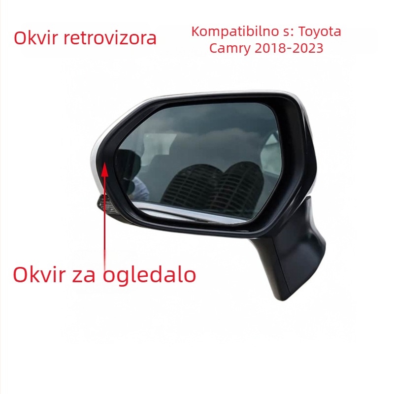 Okvir retrovizora za Toyota Camry 18-23, sferno ogledalo, ABS kućište, 12V