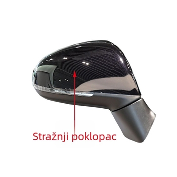 Kućište retrovizora VW Touareg 2011-2018, sferično ogledalo, ABS, 12V