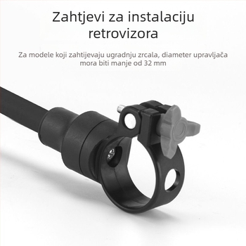Biciklističko retrovizor za bicikl – brzo otpuštanje, univerzalno dugačak vrat, podesiva cijev, plitko ogledalo.