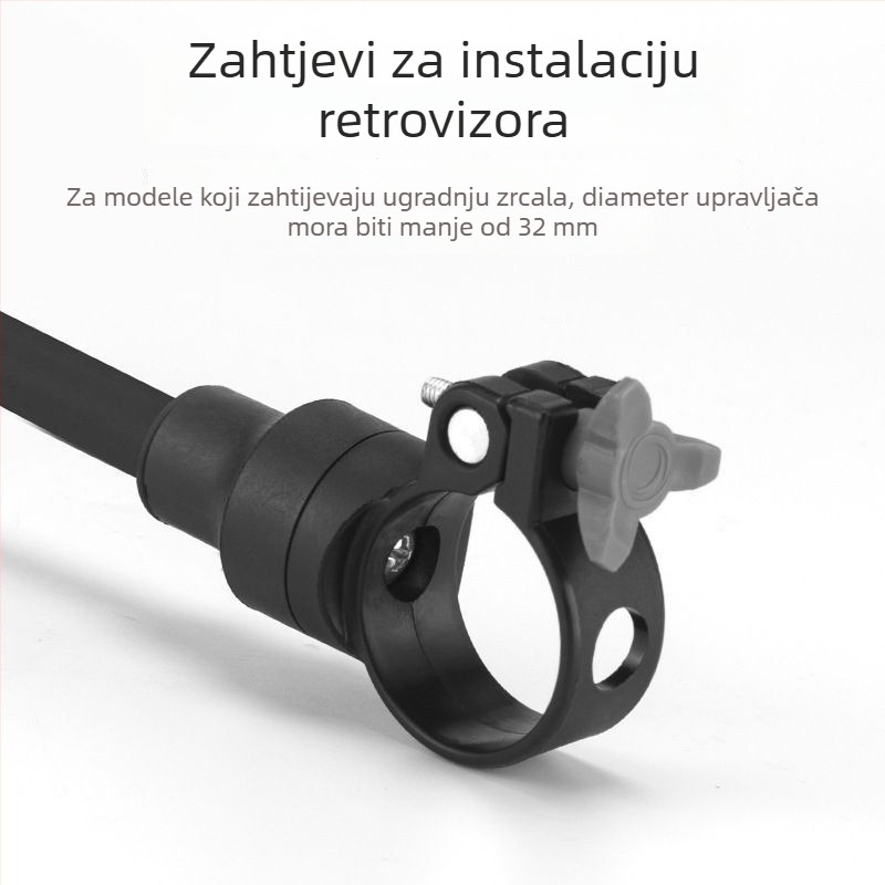 Biciklističko retrovizor za bicikl – brzo otpuštanje, univerzalno dugačak vrat, podesiva cijev, plitko ogledalo.