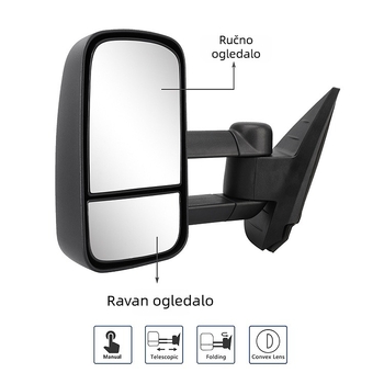 Retrovizor za Chevrolet Silverado/Sierra 07-13 (konveksno, ABS, marka KUIEN)