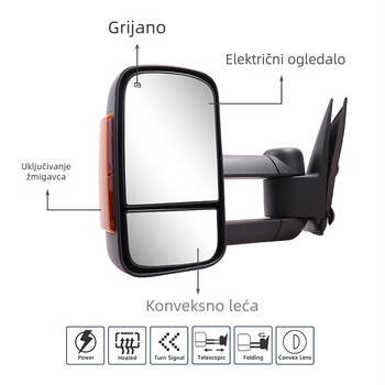 Retrovizor za Chevrolet Silverado/Sierra 03-06, konveksan, ABS