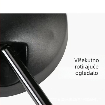 Zadnje ogledalo za električni motocikl, ravno ogledalo, 8 mm šipka, staklena površina, plastična maska