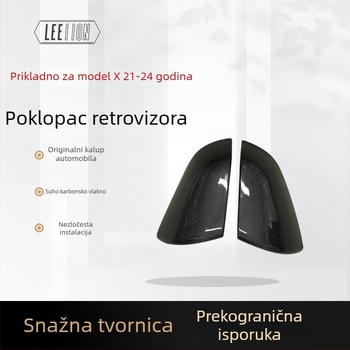 Kryt retrovizora za Tesla Model X (2021–2024) Pravo karbonsko vlakno – Proces vakuumske autoklave, jednodijelni suhi karbonski vanjski dio – LEEIION
