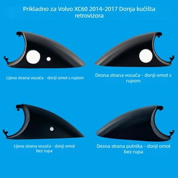 Donji kućište retrovizora za Volvo XC60 14-17, sferno ogledalo, ABS kućište, stakleno ogledalo