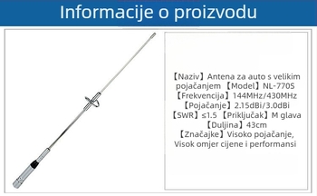 Automobilska antena za radio, navojna montaža, univerzalna kompatibilnost, brend Nodatone, ovlaštene privatne marke