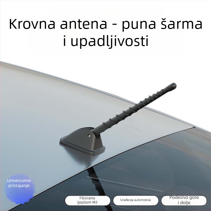 Dekorativna antena za krov automobila - univerzalna kompatibilnost, montaža ljepilom, pogodno za sve modele, marka Carfu