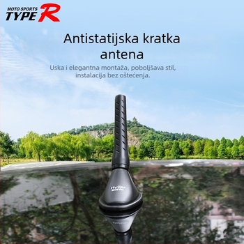 Hypersonic HP-6613 automobilska anti-statistička antena, baza u stilu sjedala, montaža ljepilom, ABS