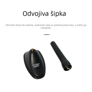Hypersonic HP-6613 automobilska anti-statistička antena, baza u stilu sjedala, montaža ljepilom, ABS