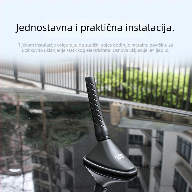 Hypersonic HP-6613 automobilska anti-statistička antena, baza u stilu sjedala, montaža ljepilom, ABS
