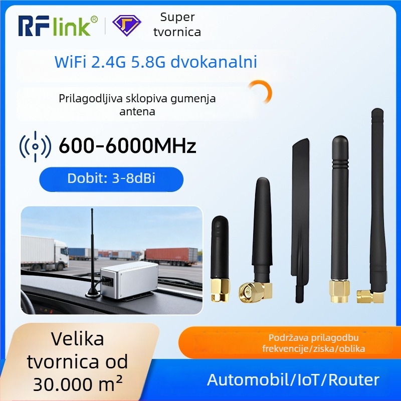 Automobilska Wi-Fi antena, sklopiva, visokog ziska, omnidirekcionalna, vodootporna