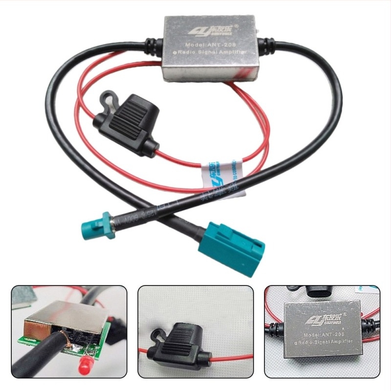 Automobilska antena za radio ANT-208/FAKRA priključak s FM/AM pojačivačem, Zhuihui (12-24V; 0.02A; 50000 h; univerzalni modeli; ugrađnja priključka)