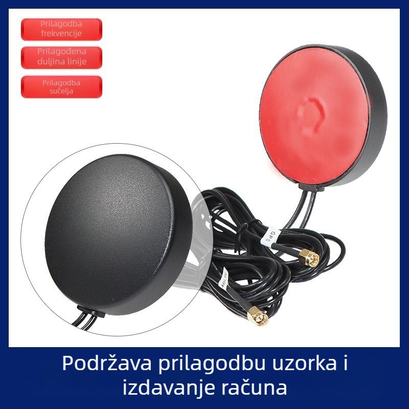 Vozna navigacijska antena – okrugli prijamnik signala, dvopojasna GPS/BeiDou, 4G kompatibilno, dvije u jednoj