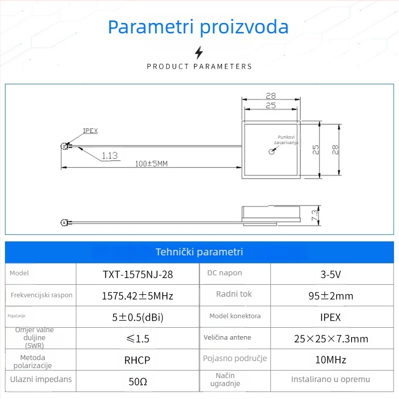 Tiancong GPS automobilna antena s integriranim Wi‑Fi, potpuni raspon, visok dobitak i stabilan signal