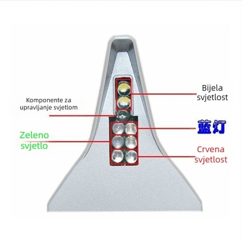Solarna auto antena s dekorativnim treperavim LED svjetlom, ljepilo za montažu, univerzalna kompatibilnost, vijek trajanja 5 godina, brend Cy
