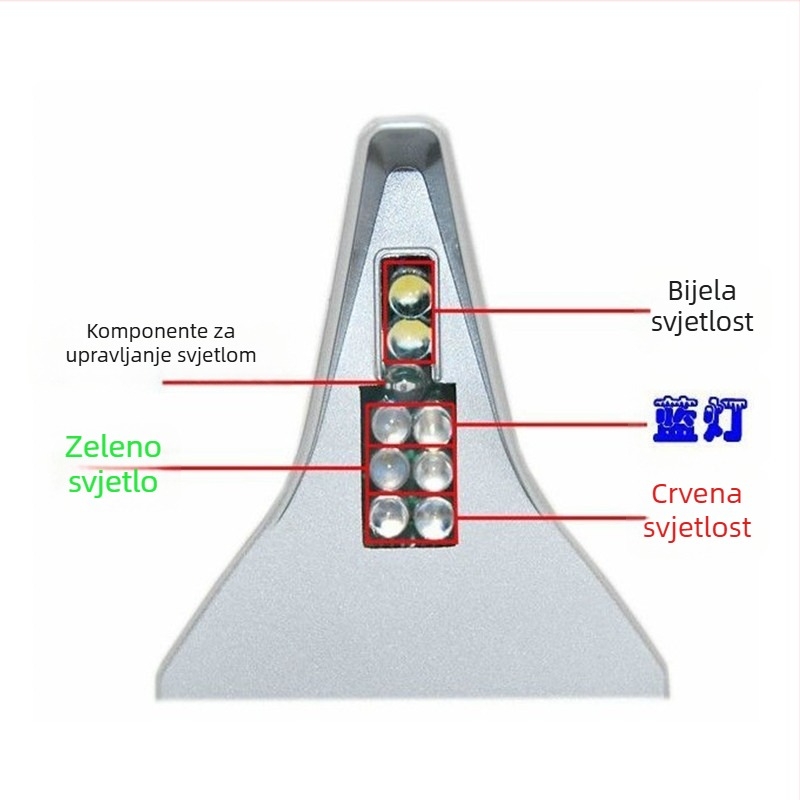 Solarna auto antena s dekorativnim treperavim LED svjetlom, ljepilo za montažu, univerzalna kompatibilnost, vijek trajanja 5 godina, brend Cy
