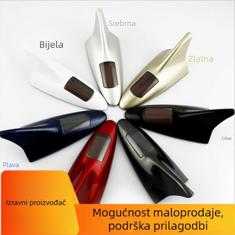 Solarna auto antena s dekorativnim treperavim LED svjetlom, ljepilo za montažu, univerzalna kompatibilnost, vijek trajanja 5 godina, brend Cy