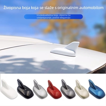 Dekorativna antena u obliku žraloče peraje za automobile, samoljepljivi montažni sustav, ABS plastika, lakirani završetak, univerzalna kompatibilnost s originalnim modelima bez antene