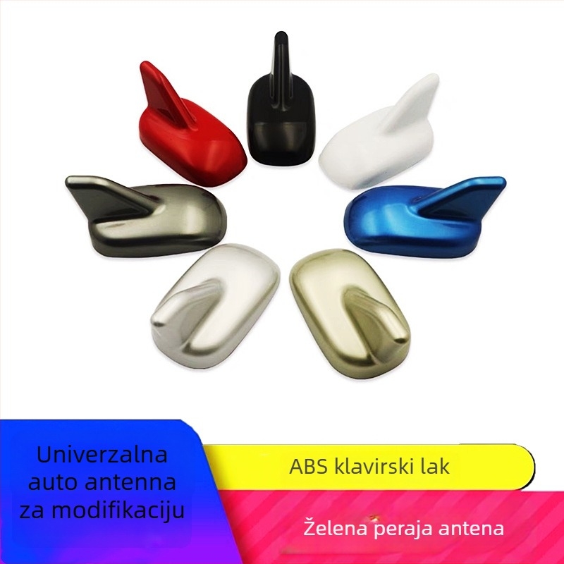 Dekorativna antena u obliku žraloče peraje za automobile, samoljepljivi montažni sustav, ABS plastika, lakirani završetak, univerzalna kompatibilnost s originalnim modelima bez antene