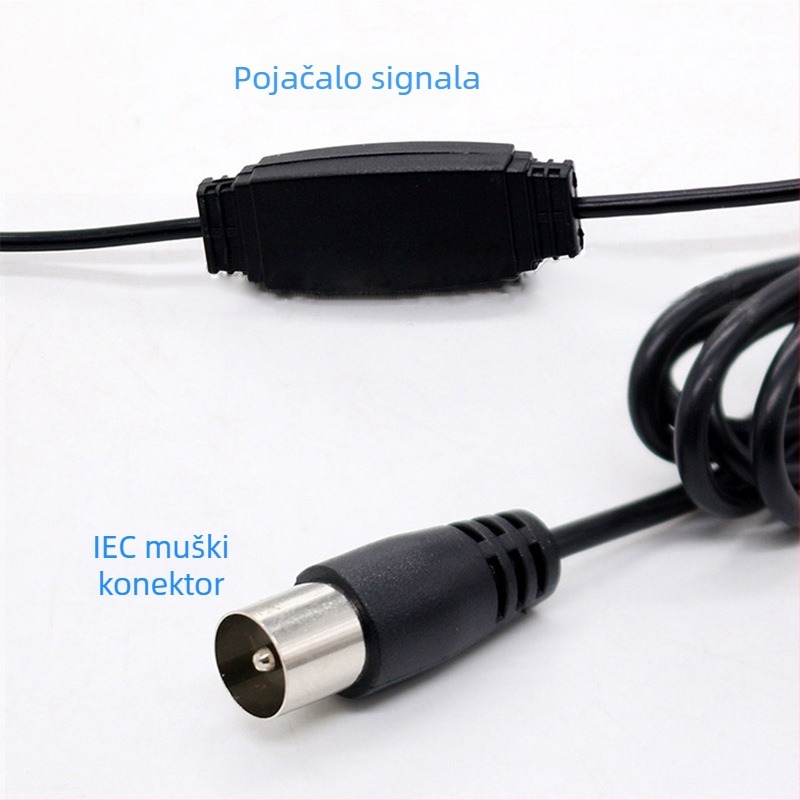 Automobilska DVB-T HDTV antena s usisnom čašom, ATSC, 75 Ω koaksijalni kabel