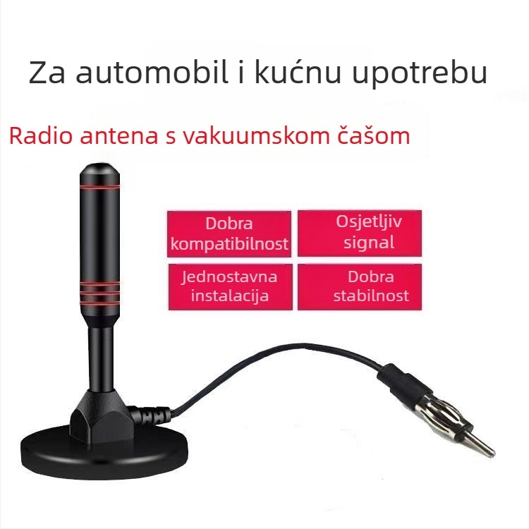 Xinda Ark Univerzalna FM antena za auto s visokim ziskom i velikom usisnom čašom