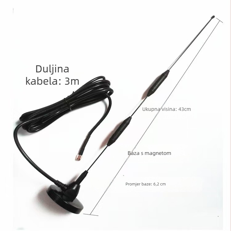 4G vanjska antena za automobil s gumom prekrivljenom šipkom i usisnom čašom, visoki dobitak, IoT dvopojasna antena (Model 0642)