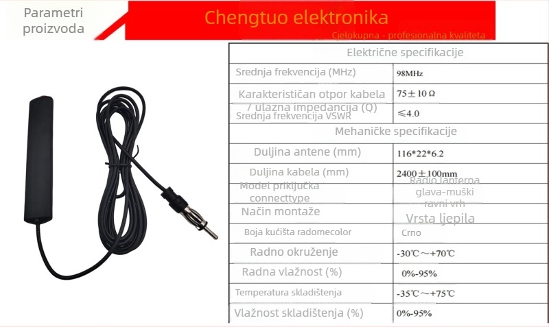FM/AM automobilska antena za radio - Lantern Head Antenna - Kompatibilna s različitim automobilskim radio uređajima - Chengtuo