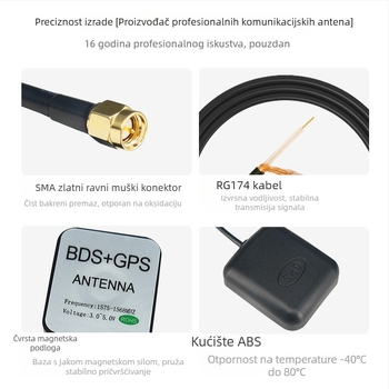 GPS antena za vozilo - univerzalna kompatibilnost, samoljepljiva montaža, 5V, za sve modele automobila