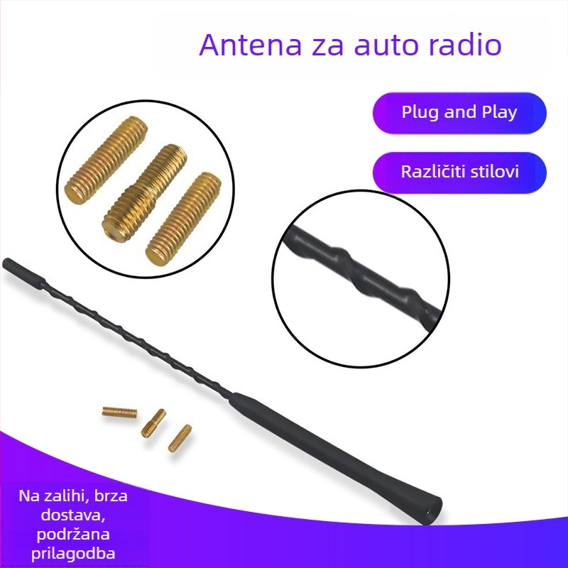 Auto radio antena s visokofrekvijskim signalom, metalna modifikacija, produžni kabel