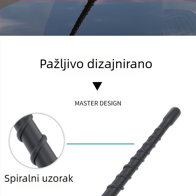 Dekorativna automobilska antena - univerzalna vanjska antena krova, navojni nosač, ljepilo za ugradnju, kompatibilna sa svim modelima