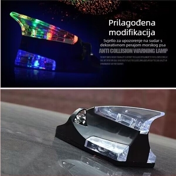 Dekorativna antena za auto s ljepilnim montažom, univerzalna kompatibilnost, pogodna za automobil i motocikl, s funkcijom bljeskanja svjetla