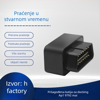 OBD lokator za vozila, model T01, preciznost GPS 3–30, načini alarma: vibracija, gubitak napajanja, mobilna alarma, ograda, prekoračenje brzine, napajanje preko OBD sučelja vozila, karte Baidu/Google/AMAP