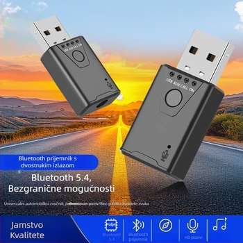 Bluetooth prijemnik USB za automobil - plug-and-play Hands-free adapter, Bluetooth 5.4, USB sučelje, domet 10-20 m, 100 Mbps
