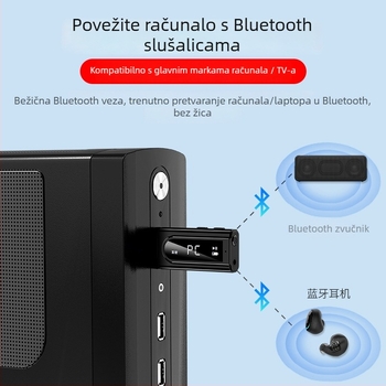 USB automobilni FM Bluetooth transmiter s MP3 reproduciranjem i AUX izlazom, stereo dvostruki izlaz, Bluetooth 5.0, model OMS-K9, USB-AUX sučelje, plug‑and‑play, vanjsko napajanje