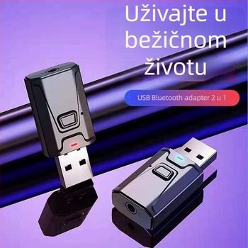 Auto Bluetooth transmitter-prijemnik adapter T7-4, USB sučelje, Bluetooth 5.0, Plug-and-Play, vanjsko napajanje, domet 10 m