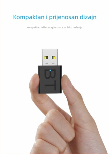 USB Bluetooth 5.0 audio prijemnik-emitator 2 u 1 | Sučelje USB/3.5mm, Plug-and-Play, Vanjsko napajanje, Raspon do 10 m