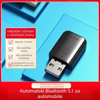 USB automobilni Bluetooth adapter 5.1, Plug and Play, bez napajanja, domet 10 m