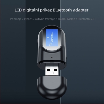 USB Bluetooth 5.0 audio adapter za automobil — USB/AUX sučelje, LCD zaslon, Hands-free pozivi